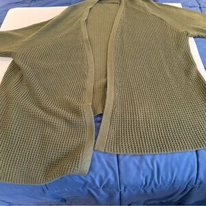 ellos Olive Green Textured Cardigan